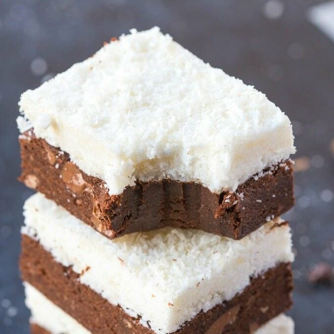 Healthy No Bake Chocolate Coconut Brownies Paleo Vegan Gluten Free