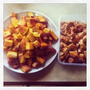 savoury kabocha pancakes