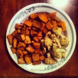 Roasted kabocha, tofu and cauliflower