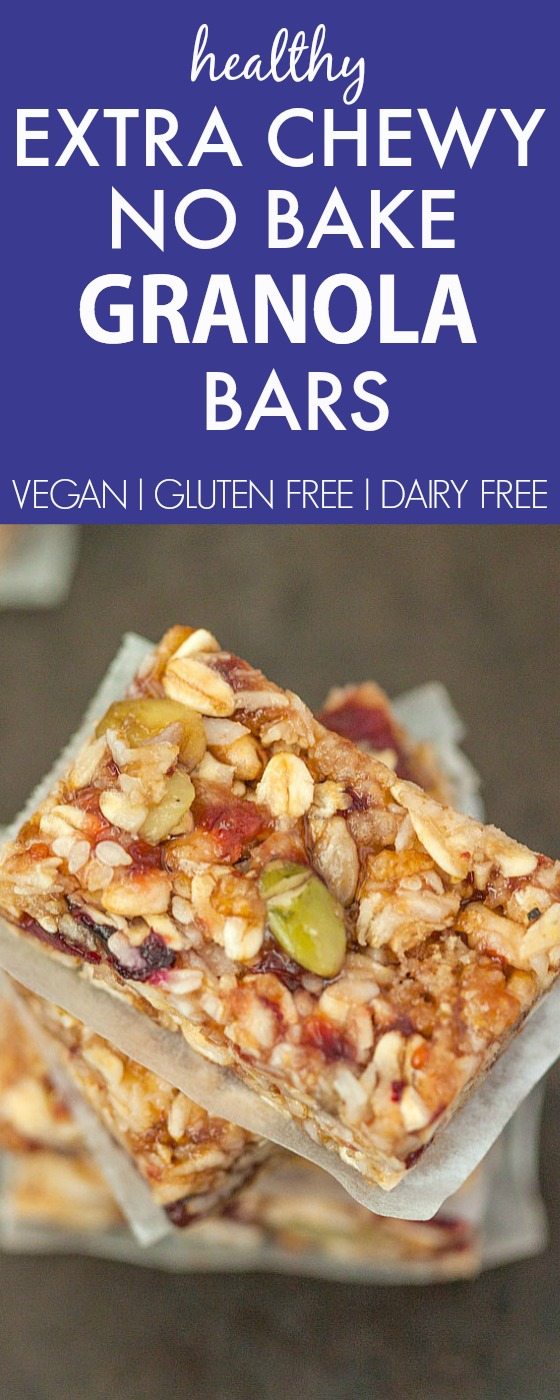 Extra Chewy and customisable no bake granola bars which take 5 minutes to whip up- BETTER than store bought! {vegan, gluten free, dairy free recipe}- thebigmansworld.com