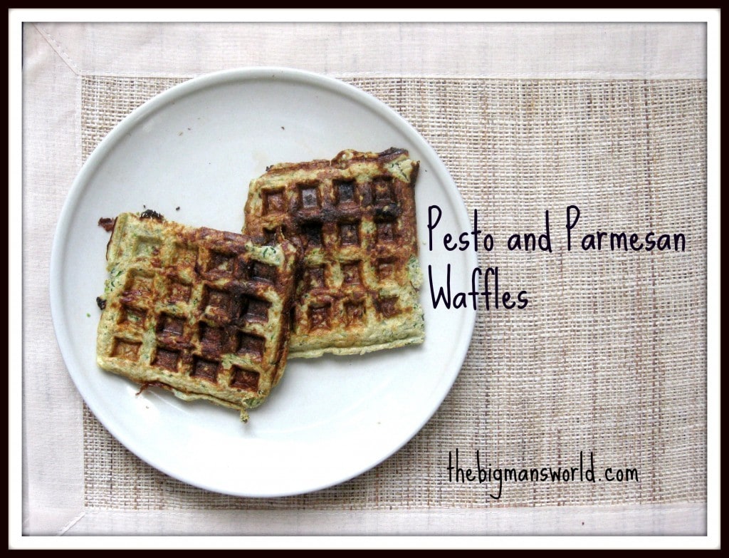 pesto and parmesan waffles