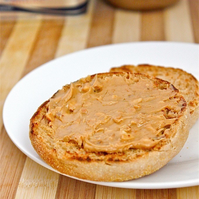 Healthy 3 Minute Microwave English Muffin made with NO flour, NO oil, NO butter and comes with a tested oven option! {vegan, gluten free, paleo recipe}- thebigmansworld.com