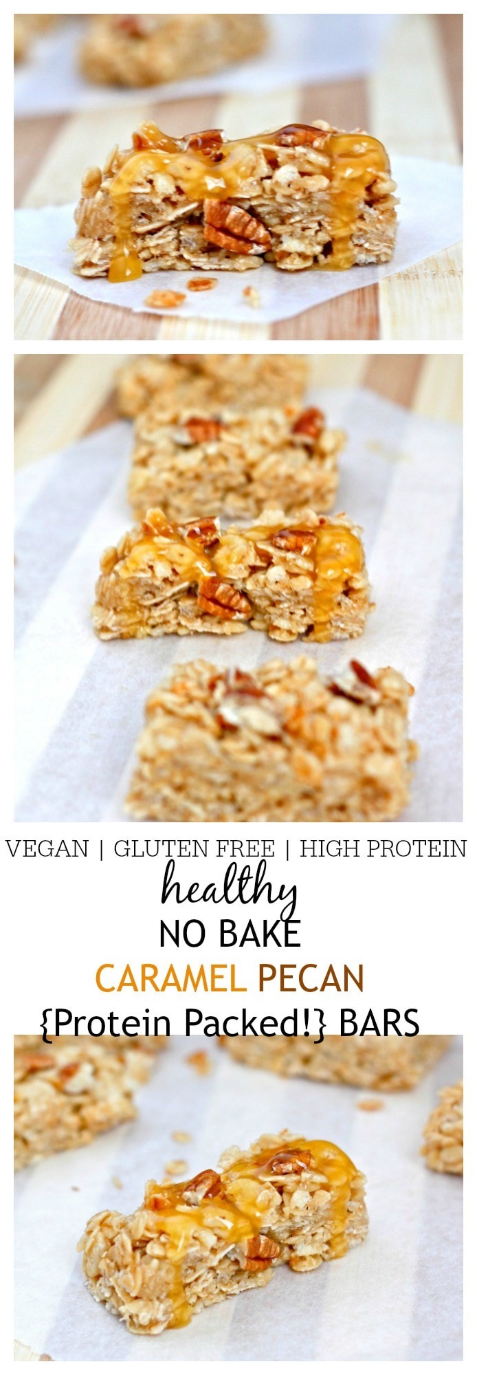 [healthy] no bake caramel pecan granola bars