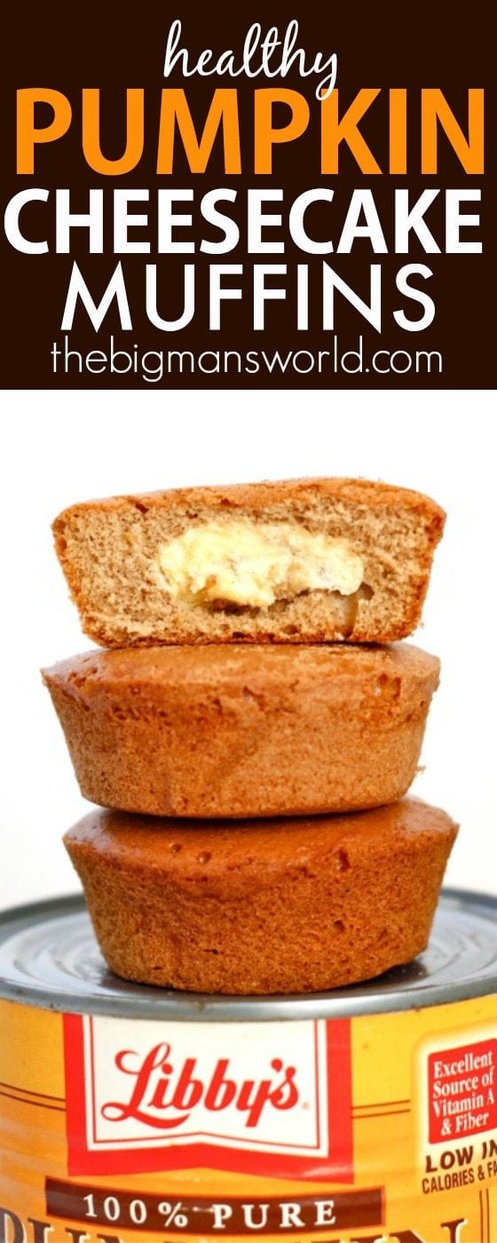 Healthy Pumpkin Cheesecake Muffins- Easy, delicious and LOADED with delicious spices- NO nasties and 100% delicious! {vegan, gluten free, sugar free recipe}- thebigmansworld.com