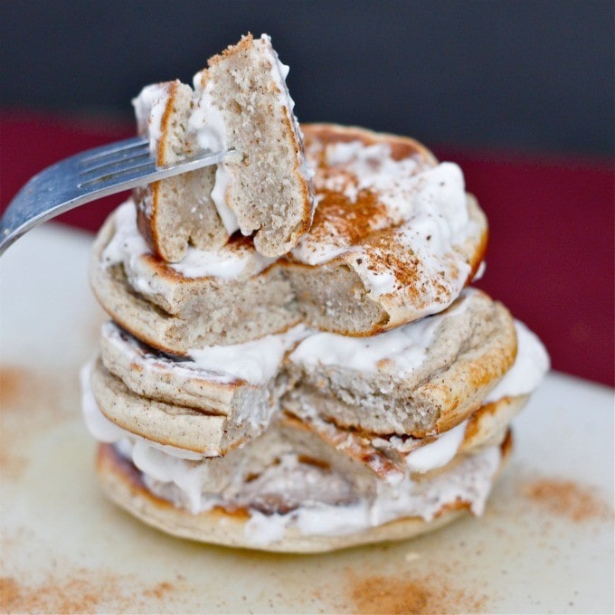 Cinnamon Bun Protein Pancakes (GF, High Protein, Sugar Free)