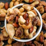 Easy healthy Stovetop Sugar Free Candied Nuts made with NO sugar and completely keto, paleo, vegan and gluten-free- The perfect Christmas gift or holiday treat- Crispy, crunchy, sweet and salty candied nuts with a hint of cinnamon!