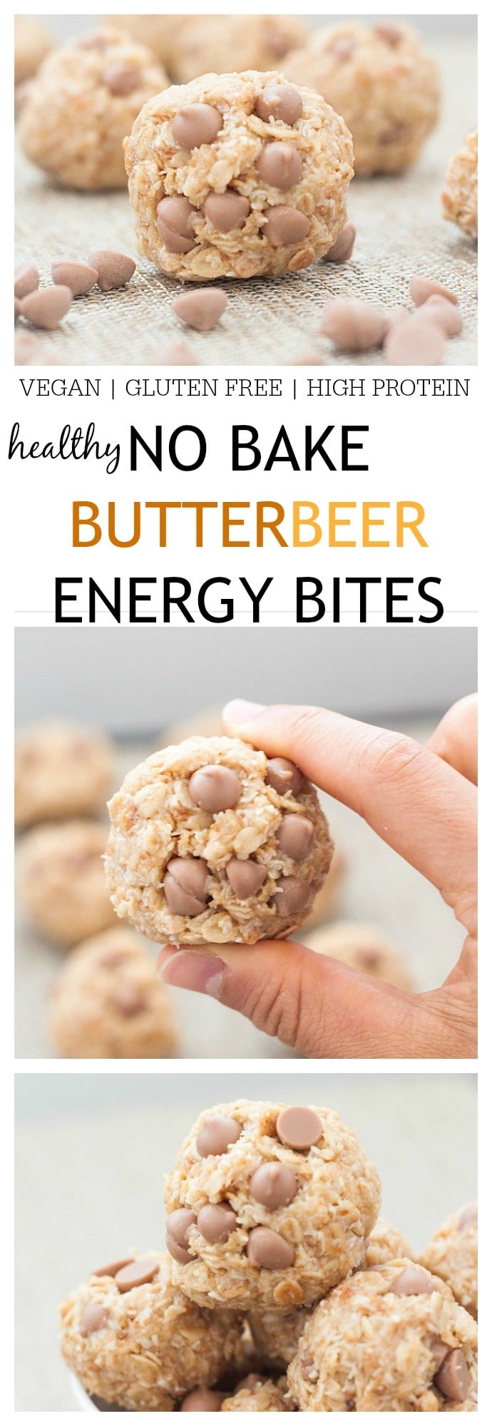 No Bake Butterbeer Energy Bites- A delicious, no bake snack sized treat which is perfect pre workout or a snack anytime throughout the day! Made in one bowl and ready in under 10 minutes, these are gluten free, vegan, refined sugar free, low in fat and very high in fiber- Inspired by the Harry Potter famed beverage butterbeer! @thebigmansworld - thebigmansworld.com