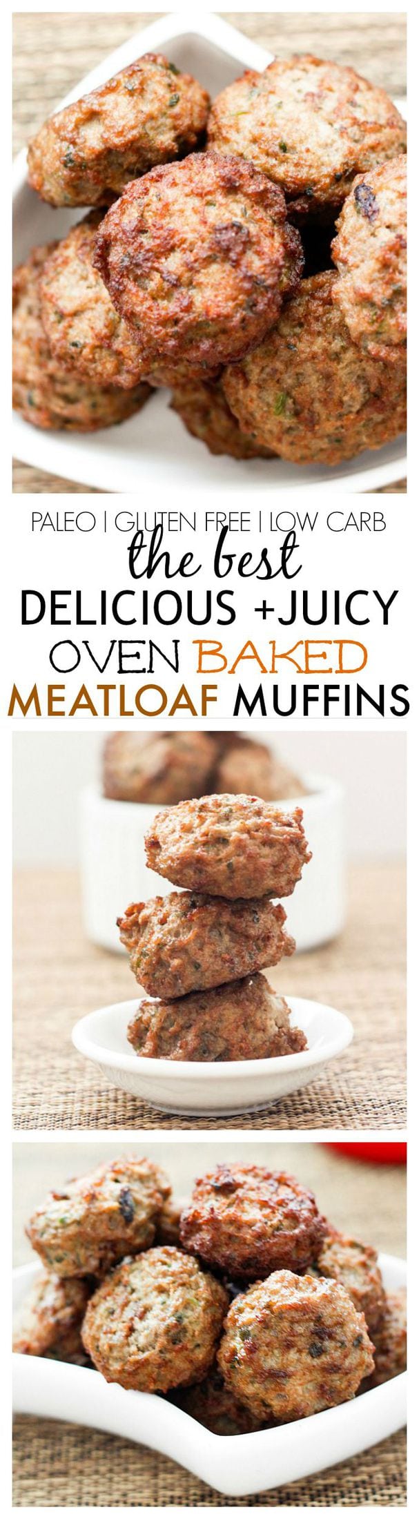 Healthy {delicious + juicy!} Oven Baked Meatloaf Muffins- Say goodbye to dry muffins- Perfect for batch cooking + freezing! {paleo + gluten free!}
