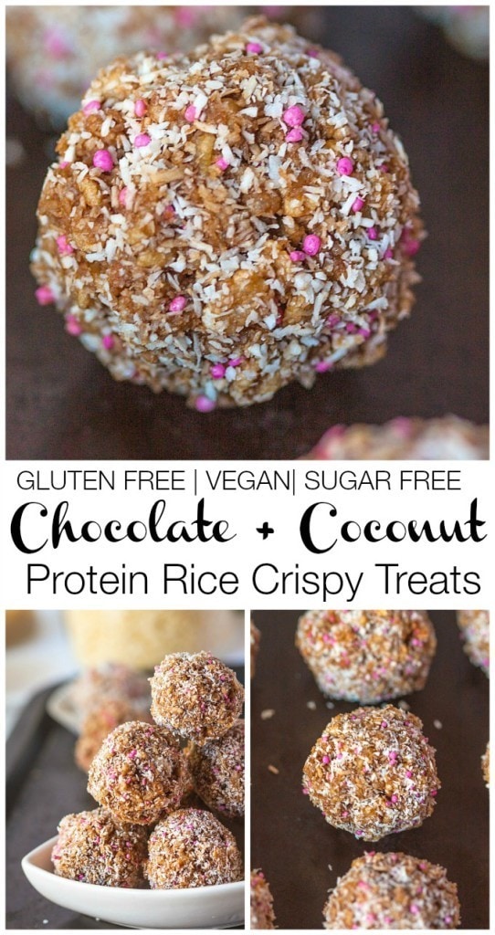 Chocolate Protein Rice Crispy Treats- A delicious #vegan #glutenfree and #sugarfree no bake treat perfect for snacking or pre/post workout nutrition! - thebigmansworld.com