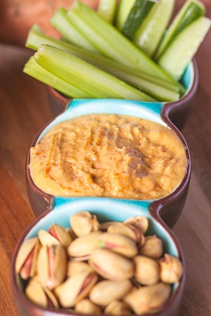 Spicy Sweet Potato and Pumpkin Dip which is #paleo #glutenfree #vegan and super simple to whip up! -thebigmansworld.com