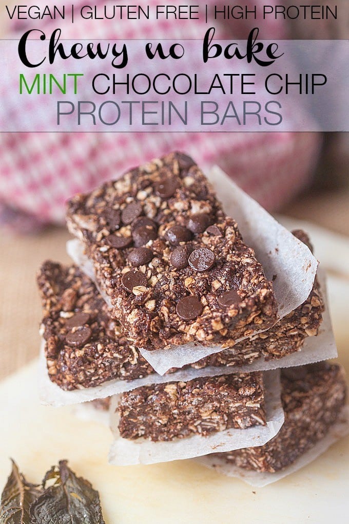 Chewy Mint Chocolate Chip Protein Bars