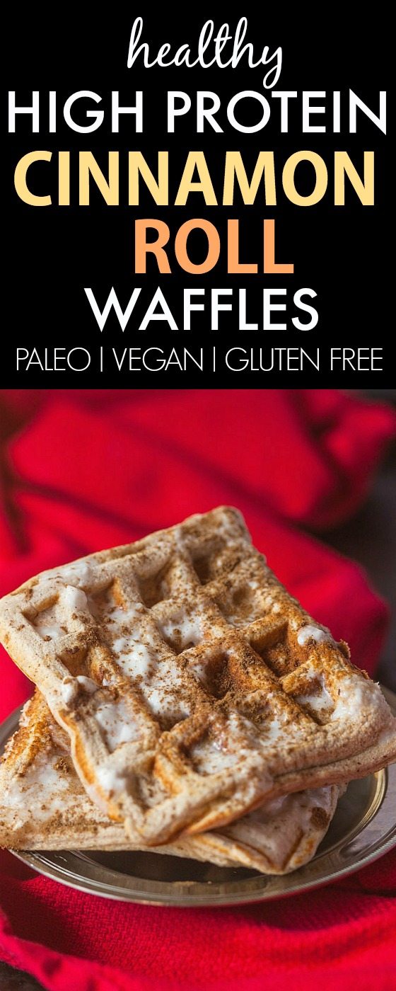 healthy cinnamon roll waffles