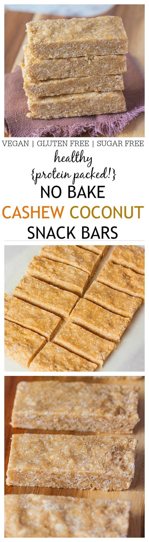 No Bake Cashew Coconut Protein Bars