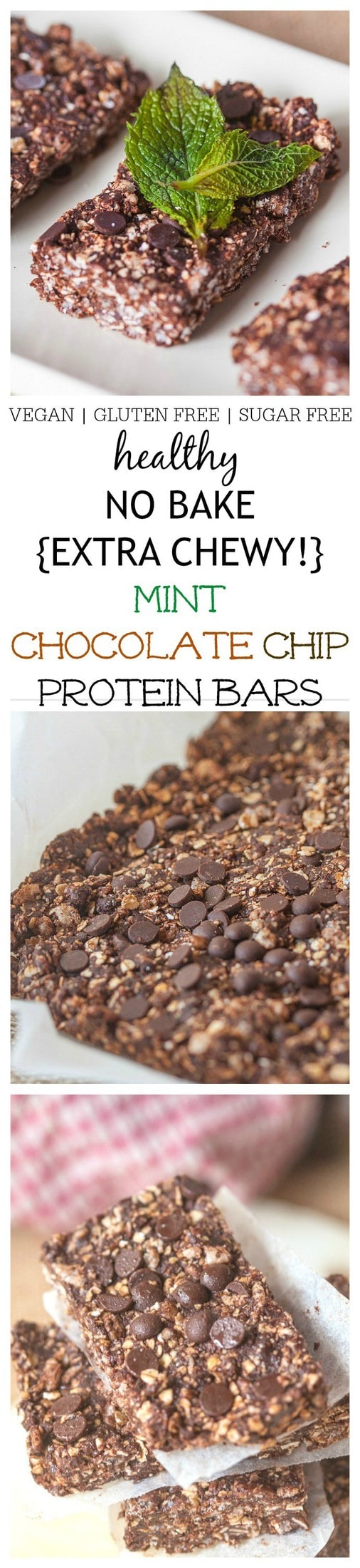 Chewy Mint Chocolate Chip Protein Bars