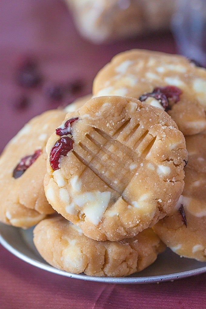 Healthy No Bake White Chocolate Raspberry Protein Cookies