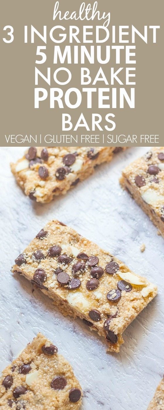 3 Ingredient No Bake Protein Bars