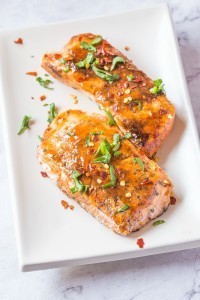 Easy Sweet Chilli Salmon- Take your salmon to the next level with this delicious sweet chilli basting which has the whole recipe ready in under 10 minutes- Gluten and sugar free! @thebigmansworld -thebigmansworld.com