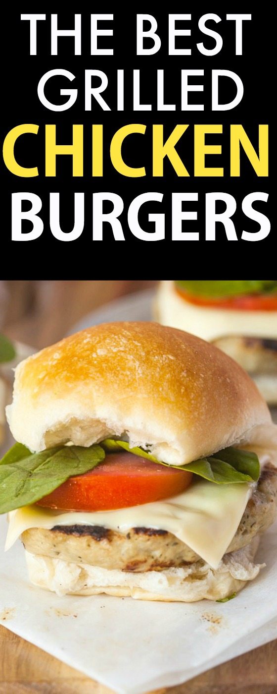 The BEST Grilled Chicken Burgers EVER- The homemade patties are moist, juicy and with NO fillers or grains! {gluten free, paleo, grain free recipe}- thebigmansworld.com