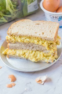 Healthy Creamy Curried Egg Salad- Creamy, easy and ready in no time, this curried egg salad is lightened up and much healthier than classic egg salads! Made with two options, including a paleo friendly one, the original gluten free version uses Greek Yogurt instead of mayonnaise! @thebigmansworld -thebigmansworld.com