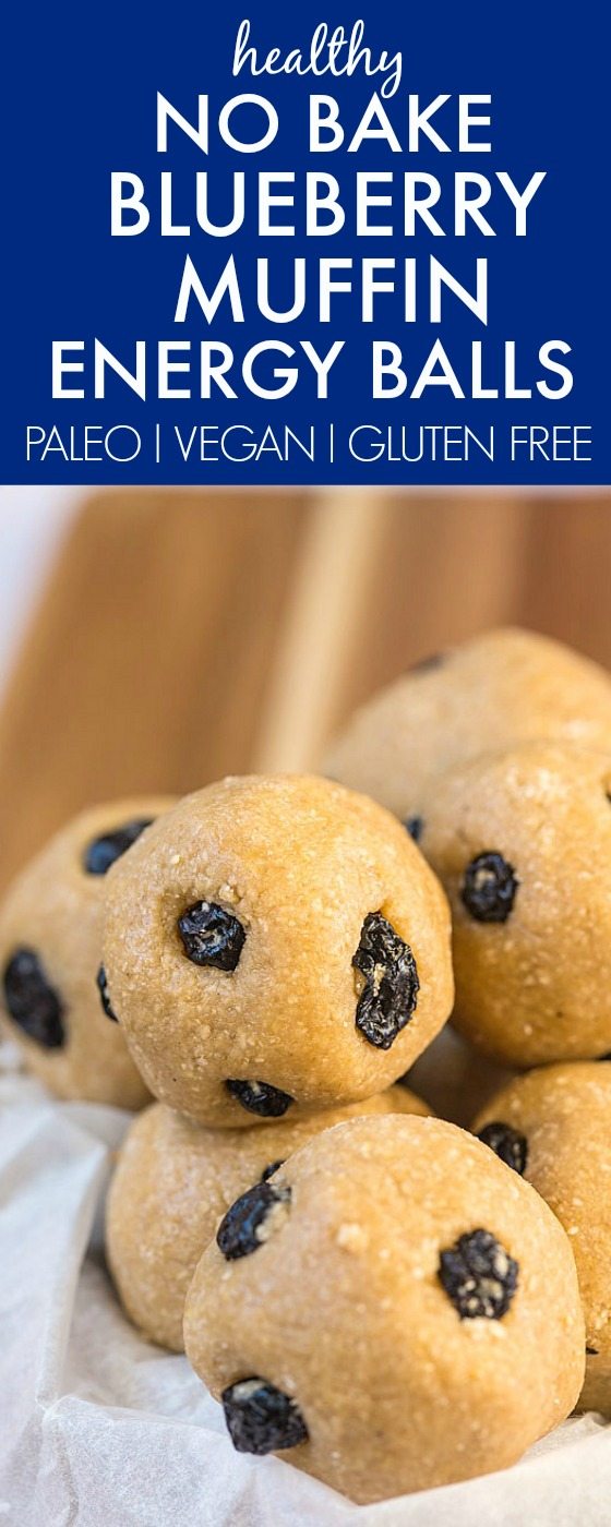 no bake blueberry muffin energy balls