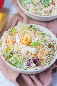 Healthy Pho Noodle Salad- This Healthy Pho Noodle salad is perfect for a weeknight light meal or served alongside your mains! Gluten free and chock full of delicious flavours, the delicious sauce used is paleo and vegan friendly- There is also a low carb version! @thebigmansworld -thebigmansworld.com
