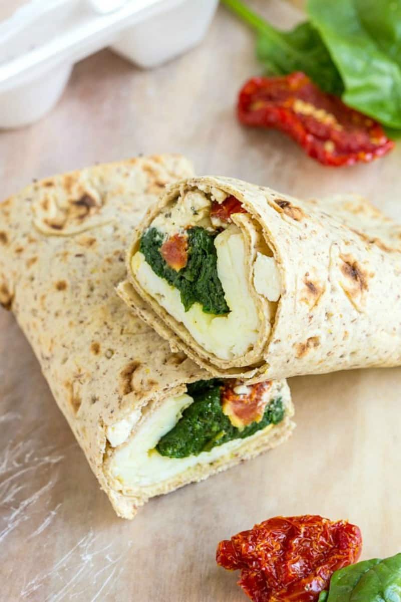Spinach and feta wrap