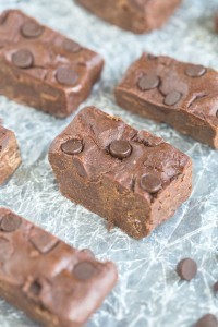 Healthy No Bake Double Chocolate Fudge- A delicious dessert or snack- naturally gluten free, there's a vegan, paleo and high protein option!