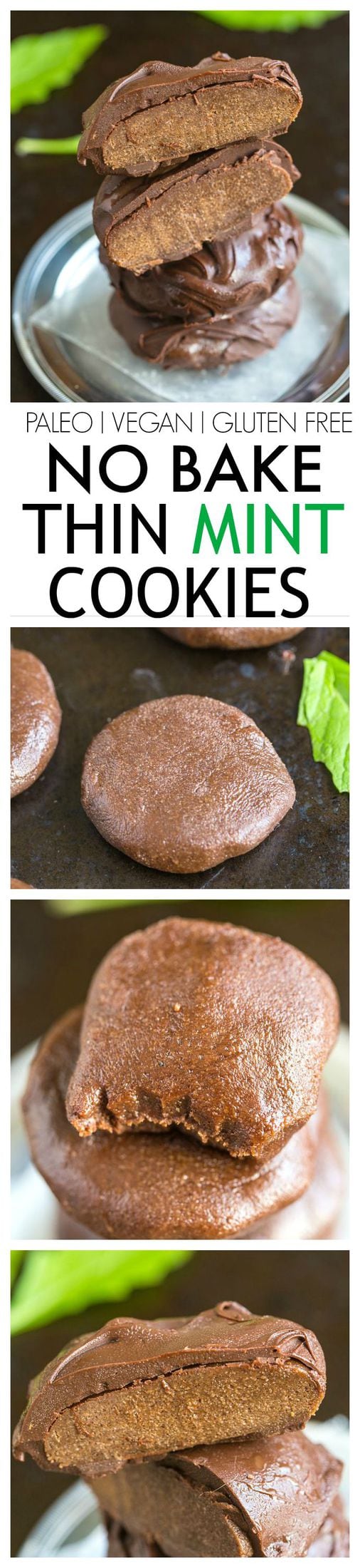 Healthy No Bake Thin Mint Cookies- Delicious, fudgy and sinfully nutritious, a delicious snack or dessert recipe which take 10 minutes to whip up! {vegan, gluten free, paleo + high protein option!}