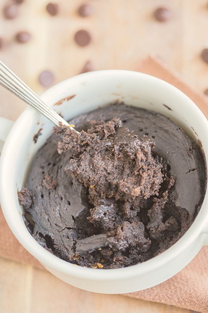 three ingredient mug cake. 