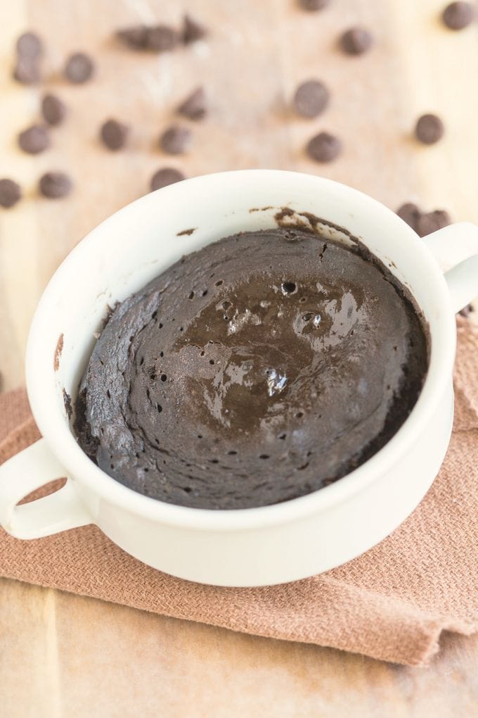 chocolate mug cake 3 ingredient. 