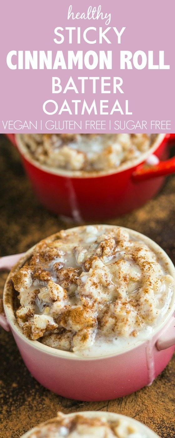 sticky cinnamon roll batter oatmeal