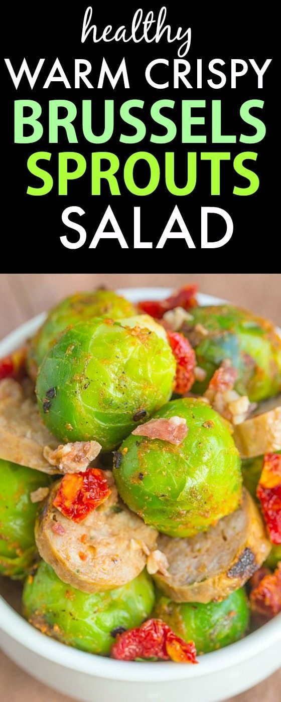 Warm and CRISPY Brussels Sprouts Salad- Seriously ADDICTIVE and the BEST way to enjoy this infamous vegetable- Crispy, delicious and SO moreish! {gluten free, paleo, clean eating recipe}- thebigmansworld.com