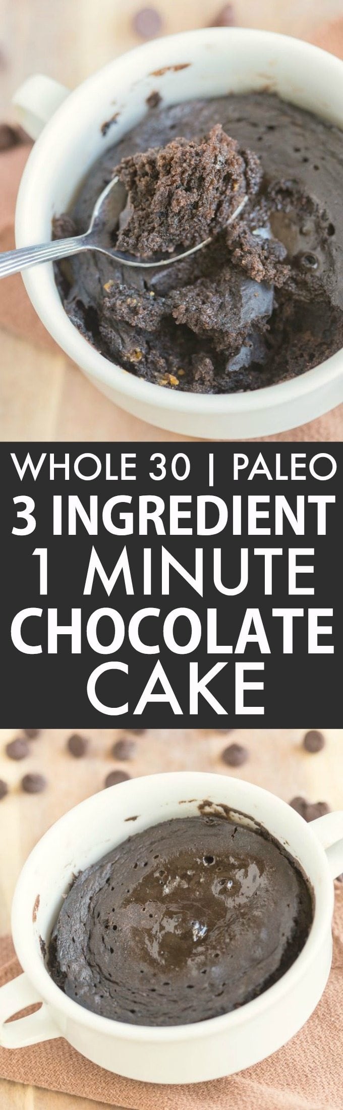 3 Ingredient 1 Minute Chocolate Cake