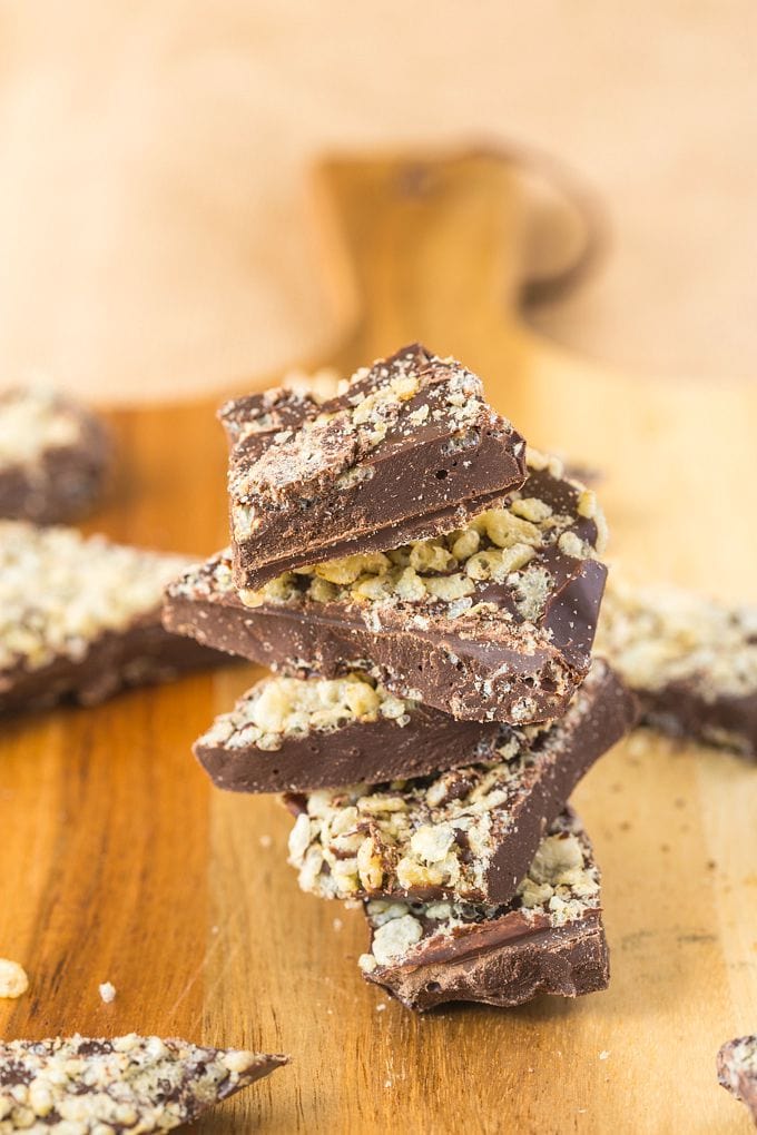 2 Ingredient Copycat Crunch Bars (Vegan, GlutenFree, SugarFree