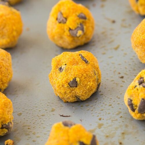 Healthy 3 Ingredient Pumpkin Cake Pops- Three easy ingredients and 10 minutes- You be in control of the texture- Soft or dense! High in fiber and very low in fat! {Vegan, gluten-free + paleo friendly} - thebigmansworld.com