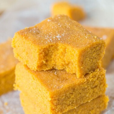 Healthy Three Ingredient No Bake Pumpkin Fudge- Delicious, soft and takes less than FIVE minutes to whip up- It's low fat, high fiber and very low in sugar! {Vegan, gluten free, Paleo friendly}