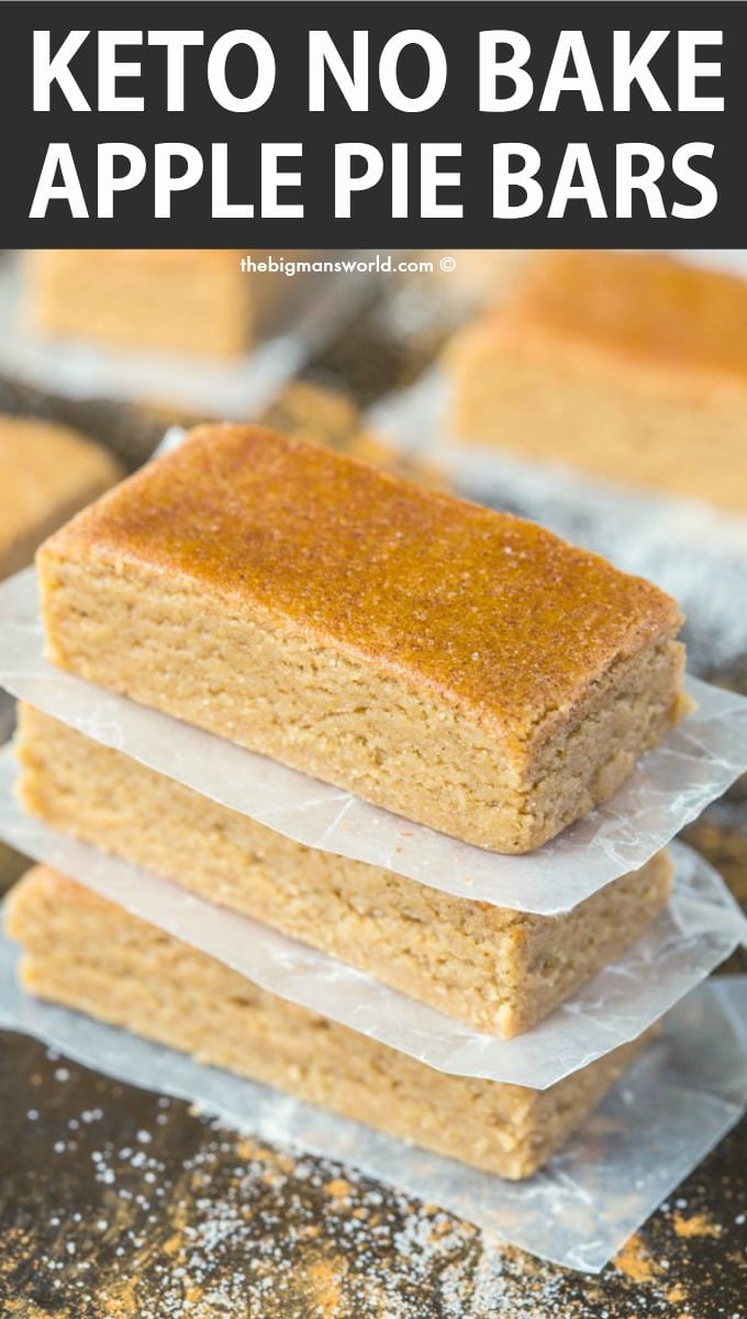 Easy no bake apple pie bars with protein 