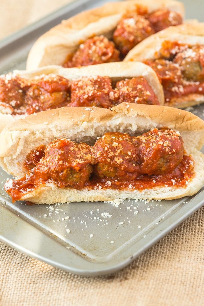 Copycat Subway Meatball Marinara Sandwich- Much more delicious that the original without the additives and tested with BOTH a paleo and VEGAN option without sacrificing taste! {vegan, paleo, gluten-free} -thebigmansworld.com