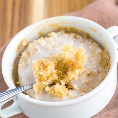 Keto Lemon Mug Cake that tastes like a Meyer lemon cake!