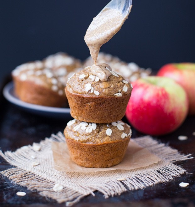 Healthy Apple Almond Butter Muffins_