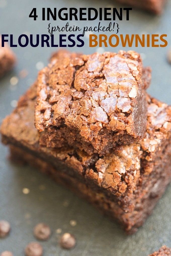 four ingredient flourless protein brownies