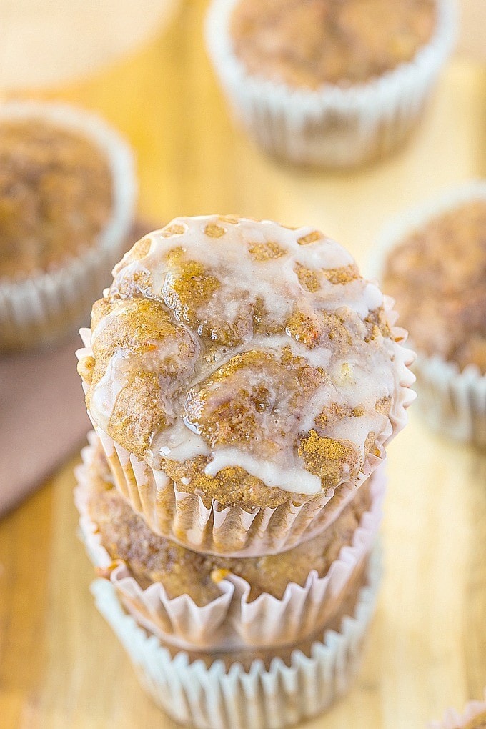Healthy Flourless Sticky Cinnamon Bun Muffins