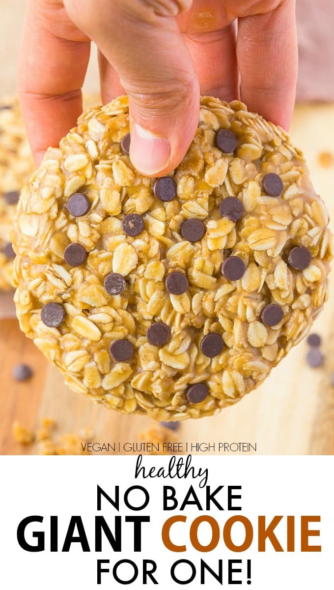 healthy no bake giant cookie for one