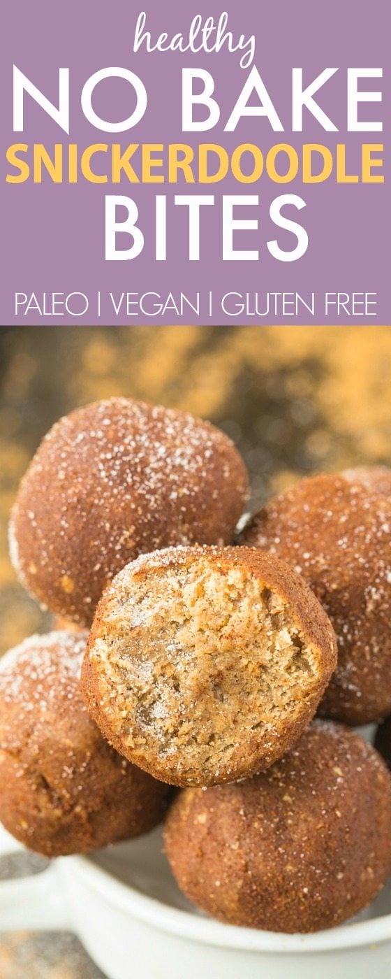 Healthy No Bake Snickerdoodle Bites (Paleo, Vegan, Gluten Free)