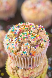 Healthy One Bowl Flourless Funfetti Muffins- Moist, fluffy and sinful tasting but so healthy- There's NO butter or oil and can be made sugar free! {vegan, gluten free, sugar free)