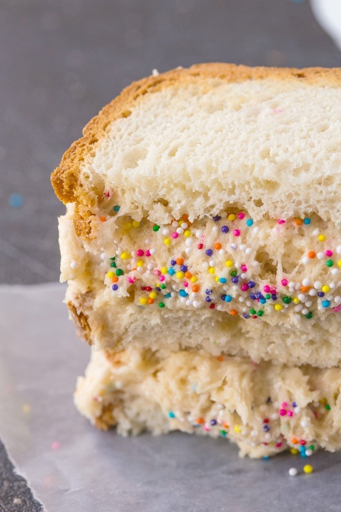 Healthy Low Carb Cake Batter Spread- Quick, easy and packed full of protein, this delicious spread recipe is perfect for sandwiches, fruit or as a dip- No butter, oil, flour or sugar! {vegan, gluten free, paleo option}