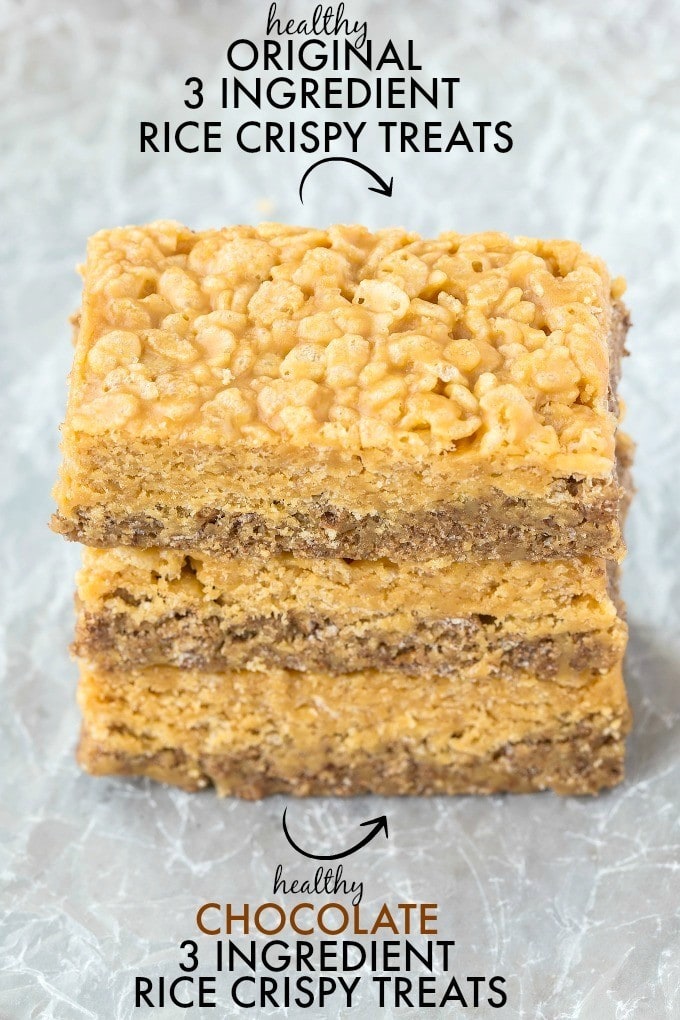 healthy 3 ingredient marble rice crispy treats