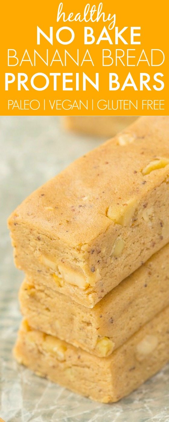 No Bake Banana Bread Protein Bars