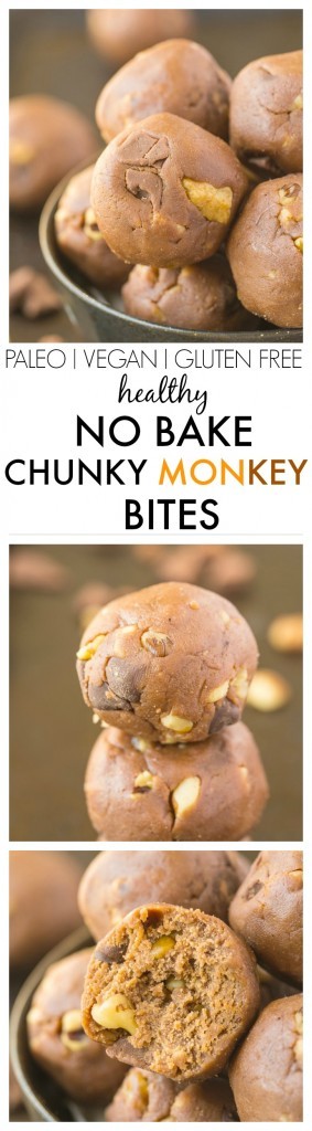 Healthy No Bake Chunky Monkey Bites