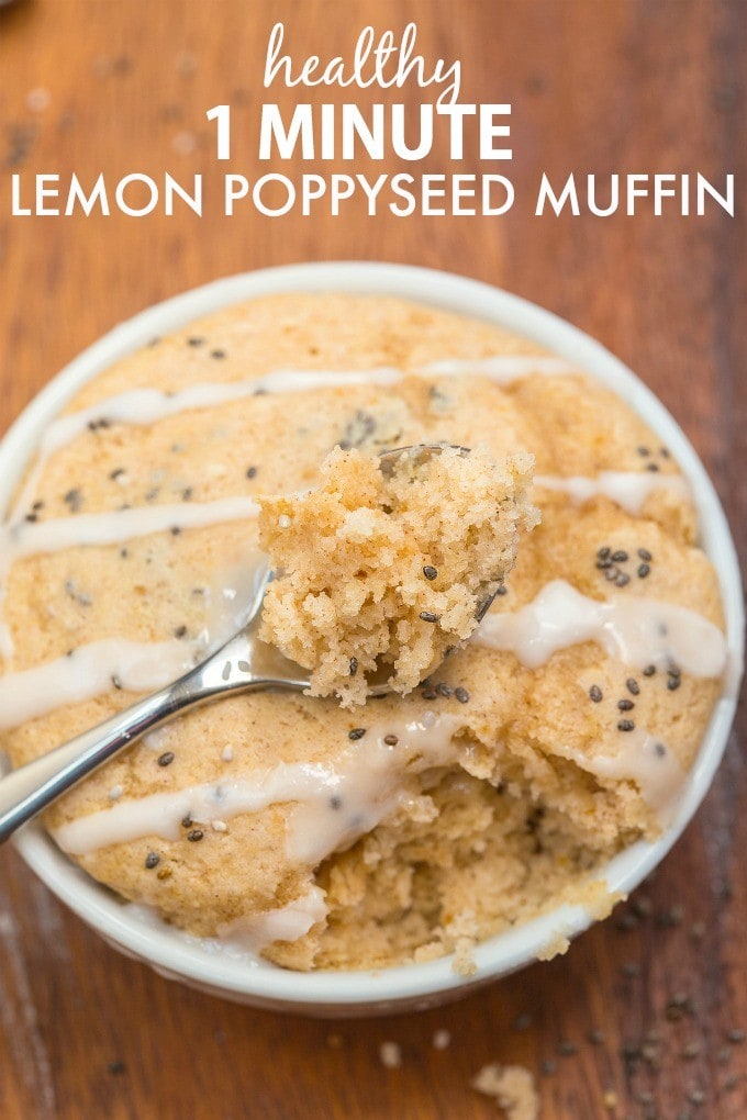 healthy 1 minute lemon poppyseed muffin